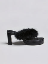 FLUFFY STRAP FLIP-FLOPS