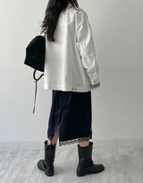 Fold Satin Lace Skirt