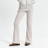C FOLD BANDING RIBBED FLARE PANTS_OATMEAL