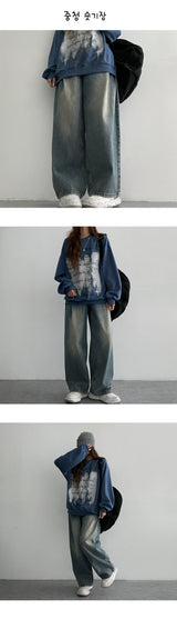 [2nd Length] [S-XL]ギダンワンタックウォッシュドワイドデニムパンツ (4 colors)