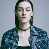 tie-dye western check crop shirts blue