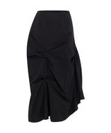 DOZI - Pinched Long Skirt _ BLACK