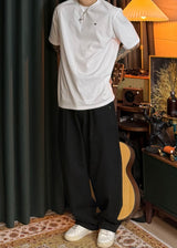 A-line Curved Wide Cotton Pants 3COLOR