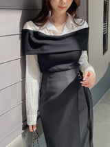 Ever Buckle Strap Wrap Long Skirt