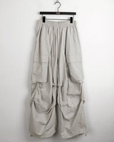 Bakin Nylon Cargo Two-Way Banding Long Wide Jogger Pants