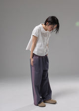 Vented Peter Pan Collar Blouse (White)