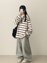 Cog color Dangara collar long sleeve tee 