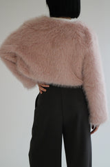 Crop fur jacket