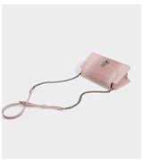 Luxury Croc-Embossed Mini Square Bag Chain Handle Crossbody Shoulder Bag