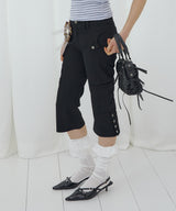 CARGO CAPRI PANTS (BLACK) F26QD152