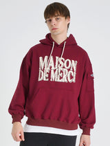 UNISEX カーゴポケット DISPLACE ロゴ フード バーガンディー０(FCE1TS102M)