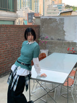 WIDE CHECKERED SKIRT