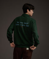 BLUEBIRD HALF ZIP-UP SWEATSHIRT GREEN