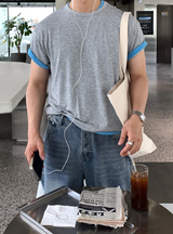 ルックバージップソフトテンセルレイヤードクロップド半袖Tシャツ