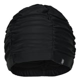 KIRSH LOGO SHIRRING SWIMMING CAP [BLACK]