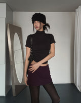 Jamie Shirring Turtleneck Short Sleeve