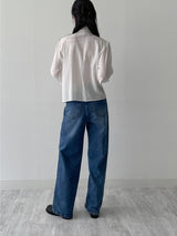Wrinkle V-Neck Tie Blouse