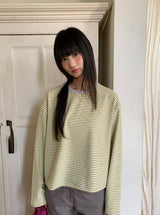 Henkan Stripe Color Matching Round Long Sleeve Tee