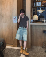 Pier アジャストバミューダデニムパンツ