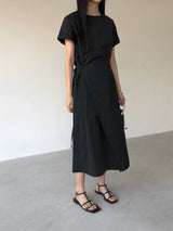 ジュール ラップロールアップ半袖ロングワンピース