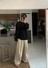 Aid Daily Linen Overfit Long Sleeve T-shirt