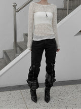 Larsen See-Through Lace Long Sleeve Tee