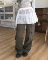 Biso See-through dot layered skirt