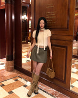 [ORIGINAL] HOLLY TIE SHORT-SLEEVE KNITTED SET