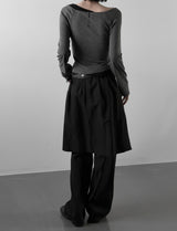 Sherry Layered Boat Neck Tee