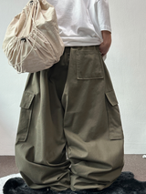 LOOSE CARGO BANDING BALLOON PARACHUTE BALLOON COTTON PANTS 💚🐣🖤 - 3 COLORS