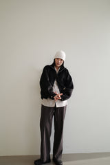 Wool zipup jumper, Black