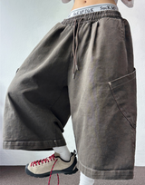 HIP PATCH RIVET PIGMENT DENIM BERMUDA 🫐🍪🖤3COLOR