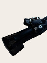 square belted buckle loafer