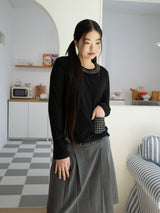 FRILL POCKET T (BLACK)