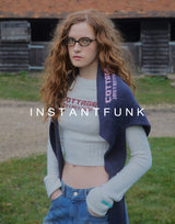 Cropped needlework wool-blend sweater