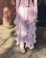 tiaz of long chiffon drop asymmetric sk