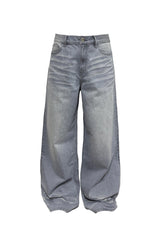Pleated Washed Jeans
