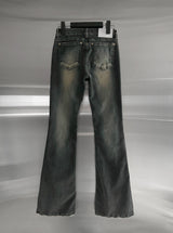 Sand Tin Washed Raw Bootcut Denim