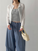 [Unisex] ストッパー パラシュート バンディング ワイド パンツ
