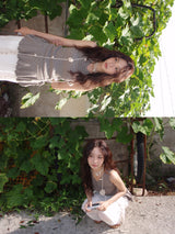 Slit pleated skirt pants (2color)