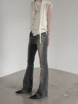 Sand Tin Washed Raw Bootcut Denim