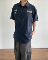 Temple linen short-sleeved shirt
