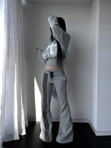 slim-fit bootcut track pants (2color)