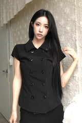 26SS★ [ EEUN MADE ] Rosette Button Top