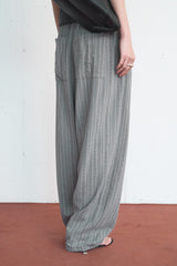 Ethnic Striped String Wide Pants (Khaki)