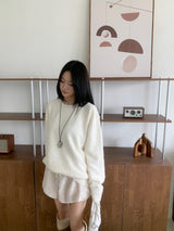 [UNISEX] Cloudy Season Overfit Angora Crewneck Long Sleeve Knit (7 colors)