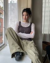 Titi wrinkle シースルー レイヤードロングスリーブ