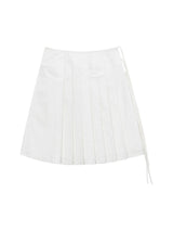 (W) Has Pleats Wrap Skirt