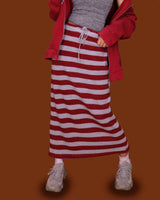 striped wide knit long skirt (4color)