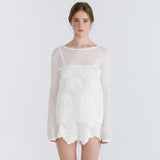 PAISLEY SEE-THROUGH SHORTS / IVORY